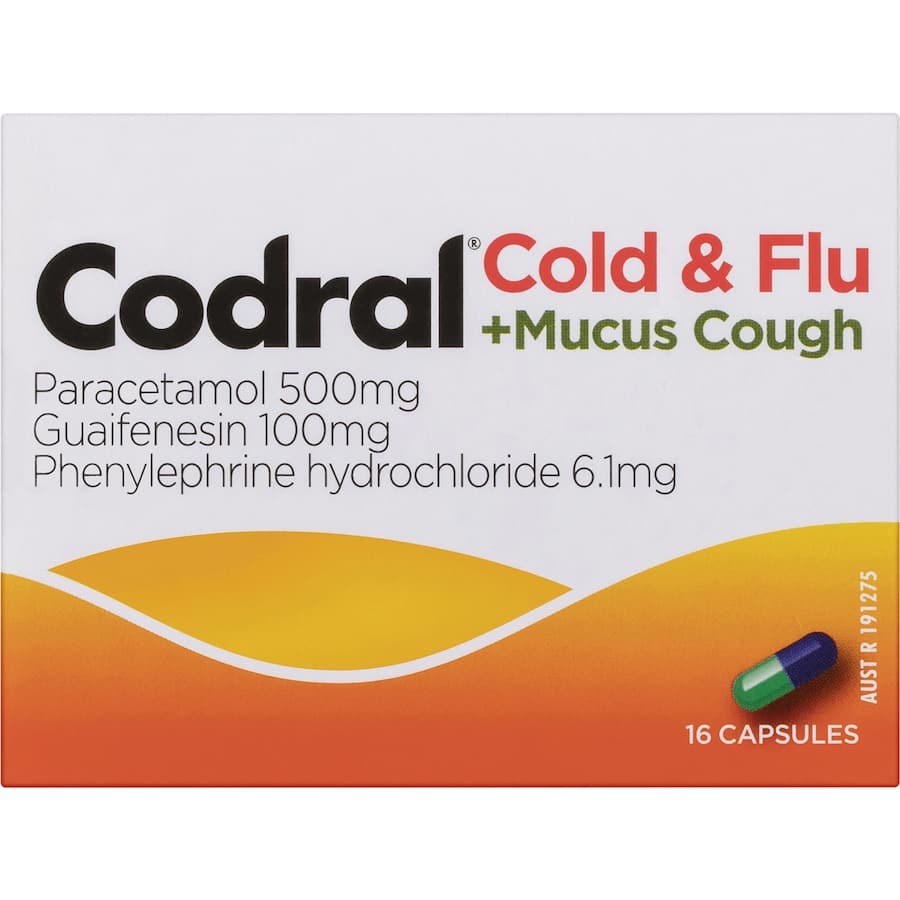 Codral Cold & Flu + Mucus Cough Capsules 16pack