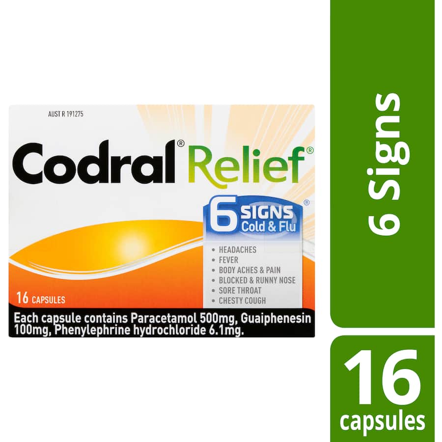 Codral Cold & Flu + Mucus Cough Capsules 16pack