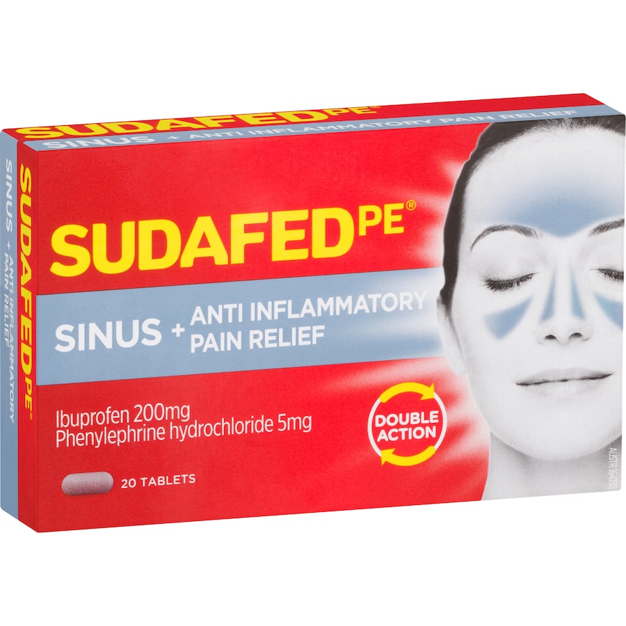 Sudafed Pe Cold, Flu & Sinus Remedy Anti-inflammatory 20pack