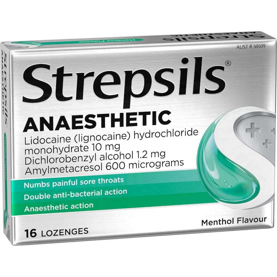 Strepsils Plus Anaesthetic Cough Thoat Lozenges Menthol 16pack