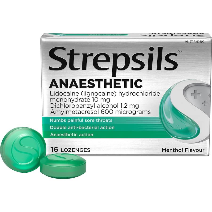 Strepsils Plus Anaesthetic Cough Thoat Lozenges Menthol 16pack