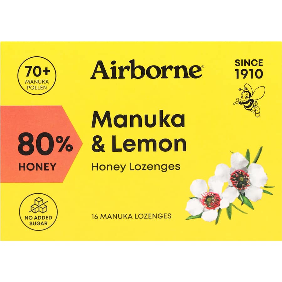 Airborne Lozenges Manuka Honey & Lemon 16pack
