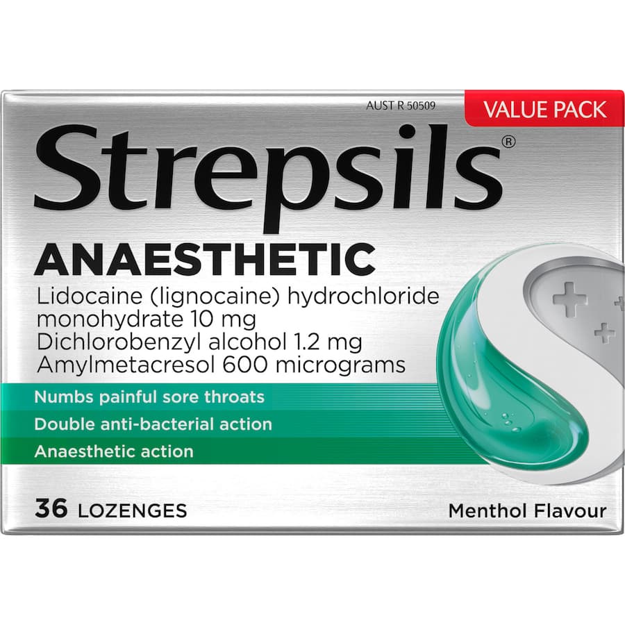 Strepsils Plus Anaesthetic Cough Throat Lozenge Menthol 36pack