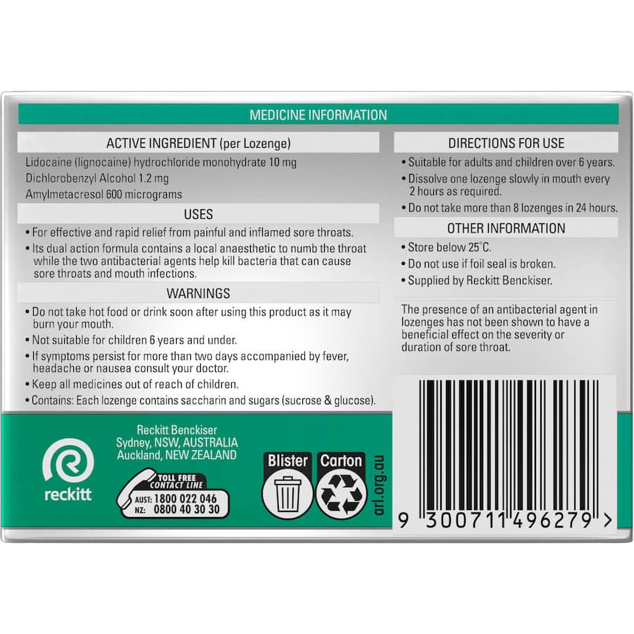 Strepsils Plus Anaesthetic Cough Throat Lozenge Menthol 36pack