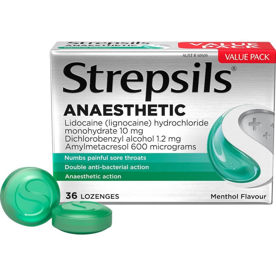 Strepsils Plus Anaesthetic Cough Throat Lozenge Menthol 36pack