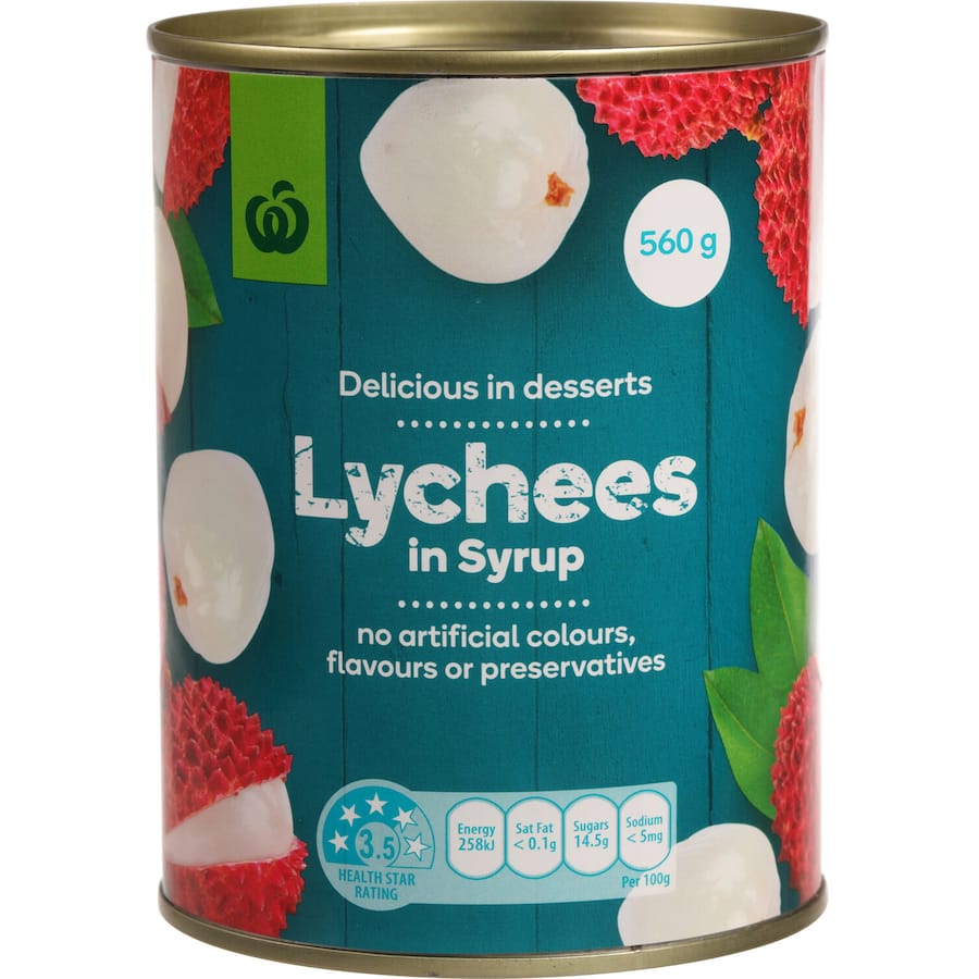 Woolworths Lychees In Syrup Can 560g