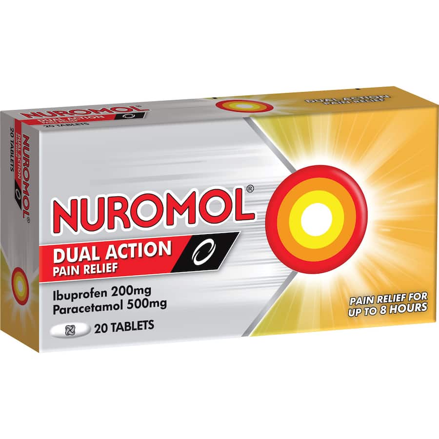 Nuromol Dual Action Ibuprofen & Paracetamol Strong Pain Relief Tablets 20pack