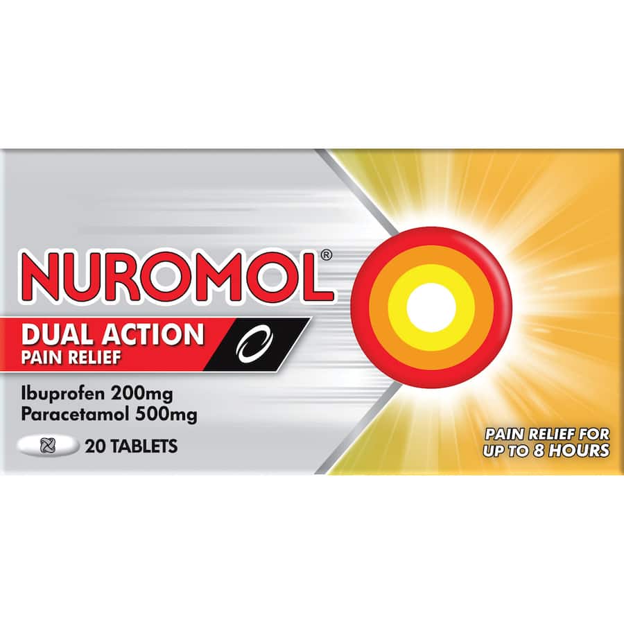 Nuromol Dual Action Ibuprofen & Paracetamol Strong Pain Relief Tablets 20pack