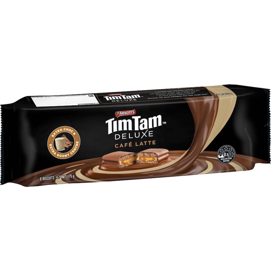 Arnotts Tim Tam Deluxe Chocolate Biscuits Cafe Latte 175g