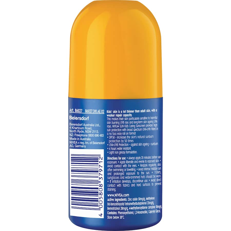 Nivea Sun Kids Sunscreen Roll On Spf50 65mL