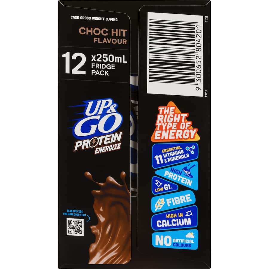 Sanitarium Up & Go Protein Liquid Breakfast Choc Hit Fridge Pack 12pk 250mL