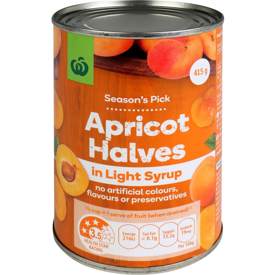 Woolworths Apricots Halves In Light Syrup Can 415g
