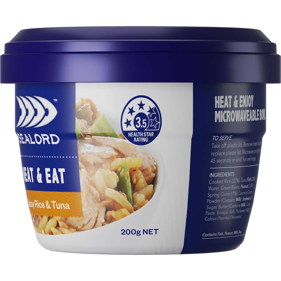 Sealord Heat & Eat Tuna & Satay Rice Pottle 200g