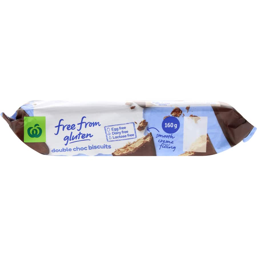 Woolworths Free From Gluten Biscuits Double Chocolate 160g