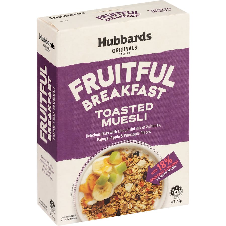 Hubbards Fruitful Breakfast Muesli Toasted Box 650g