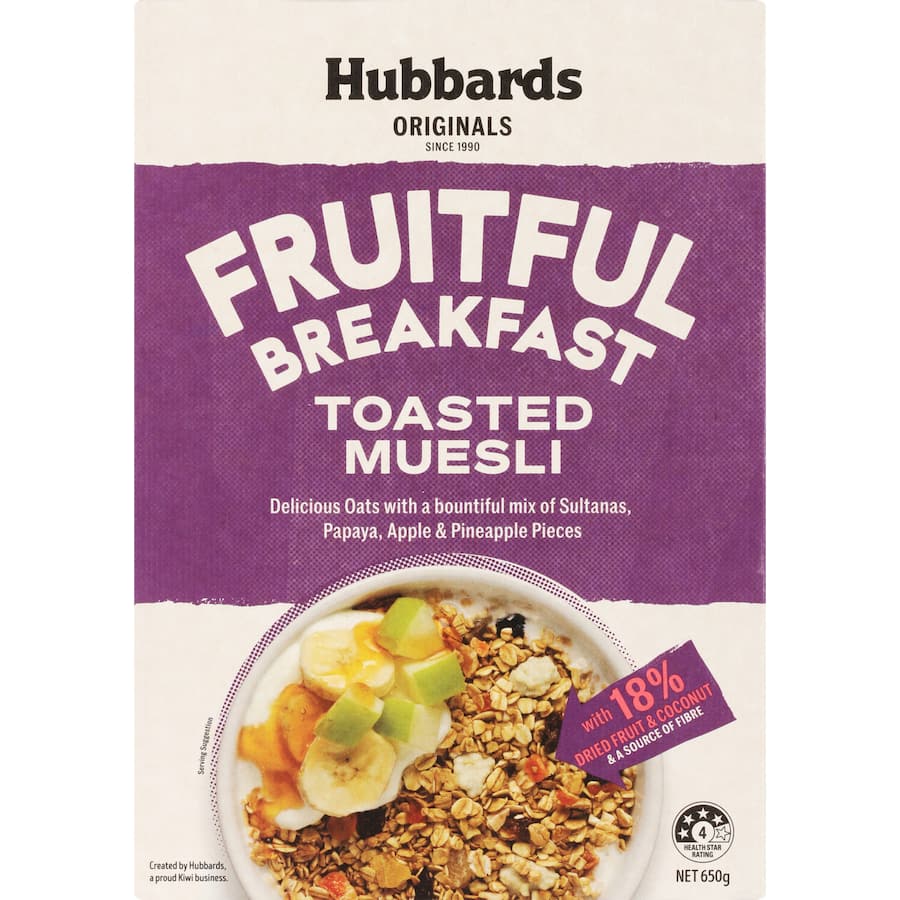 Hubbards Fruitful Breakfast Muesli Toasted Box 650g
