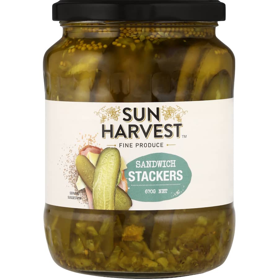Sun Harvest Gherkins Sandwich Stackers 670g