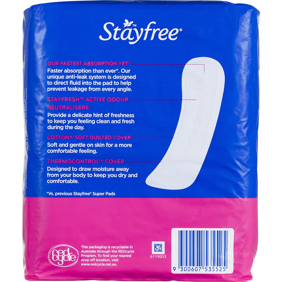 Stayfree Pads Super No Wings 18pack