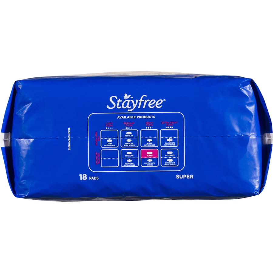 Stayfree Pads Super No Wings 18pack