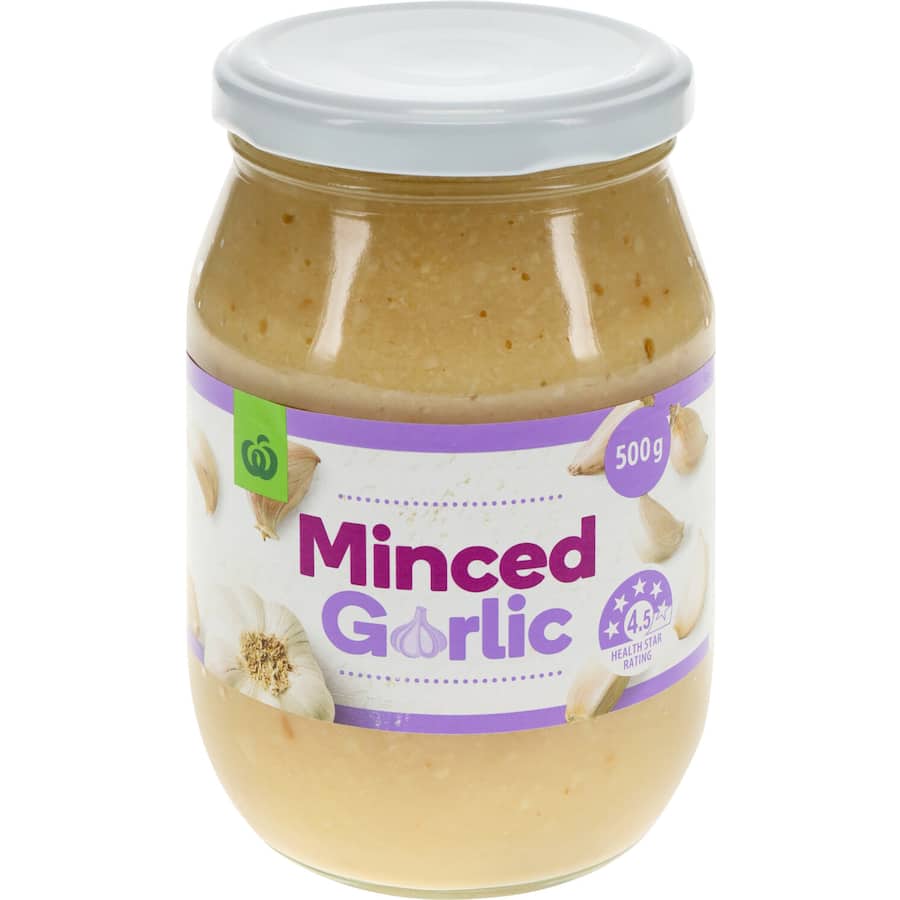Woolworths Garlic Minced Jar 500g