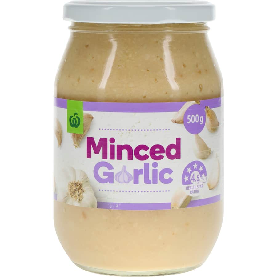 Woolworths Garlic Minced Jar 500g