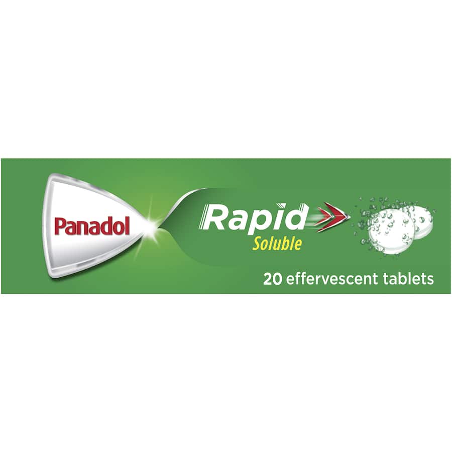 Panadol Rapid Soluble For Fast Pain Relief Paracetamol 500mg 20pack