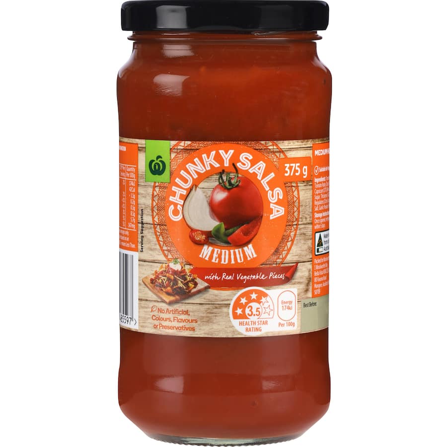 Woolworths Salsa Medium Chunky Jar 375g