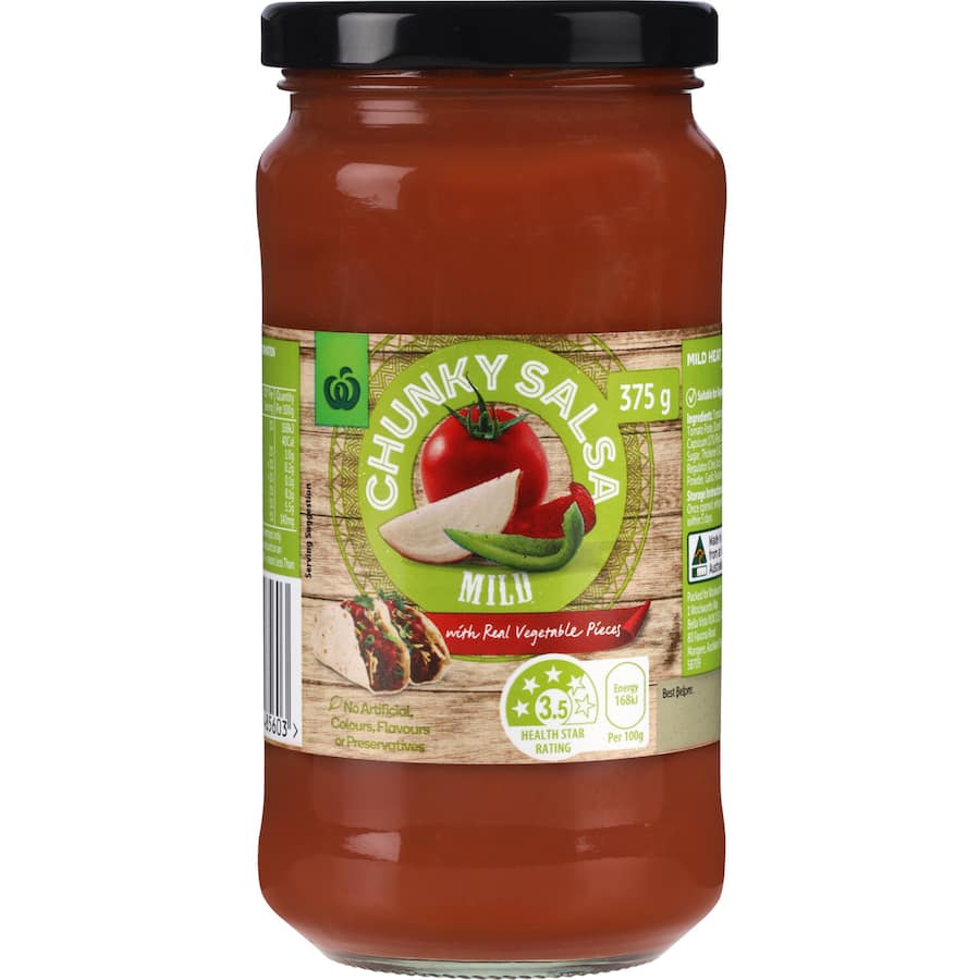 Woolworths Salsa Mild Chunky Jar 375g