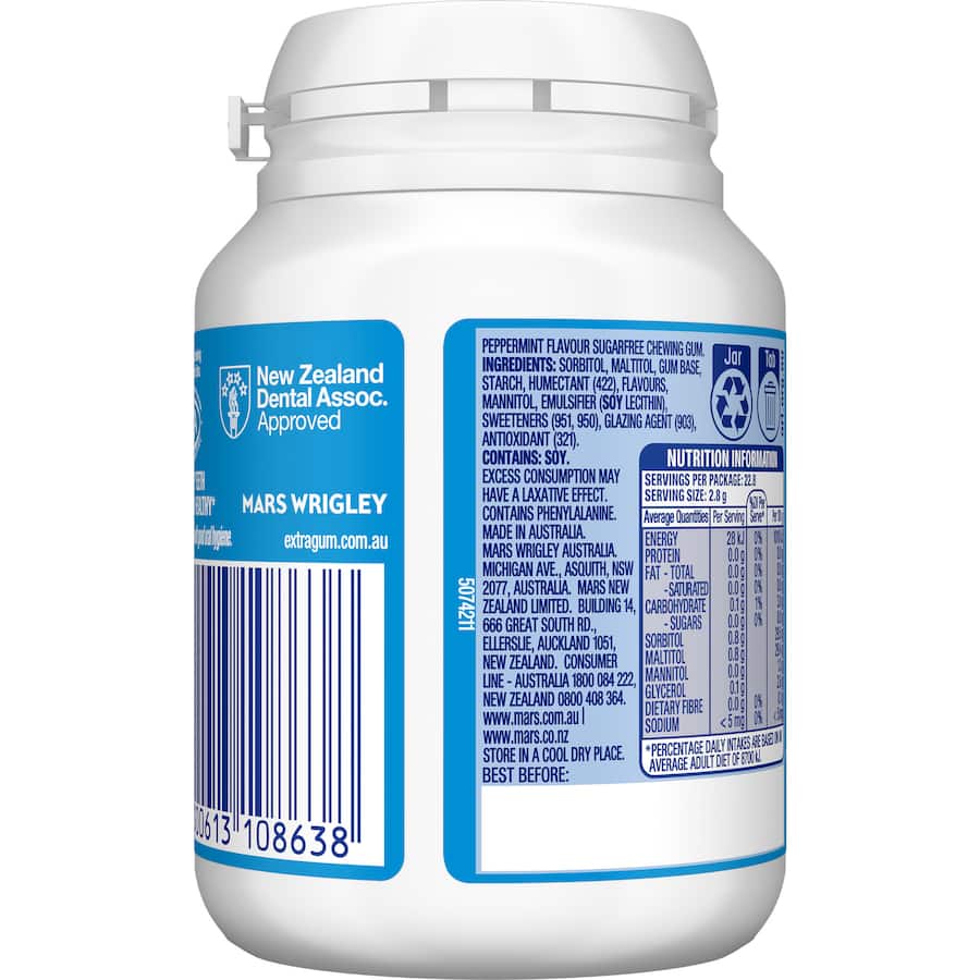 Wrigleys Extra Chewing Gum Peppermint 46 Pieces 64g