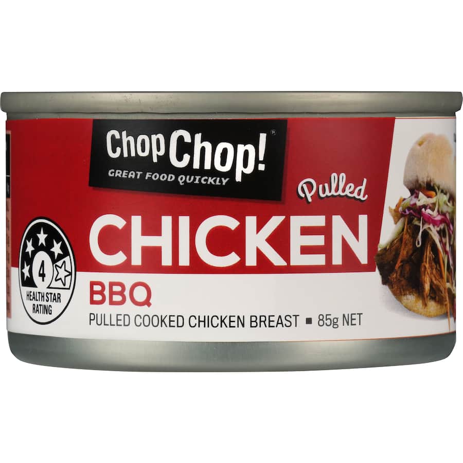 Chop Chop Canned Chicken Pulled Bbq Tear tab can 85g