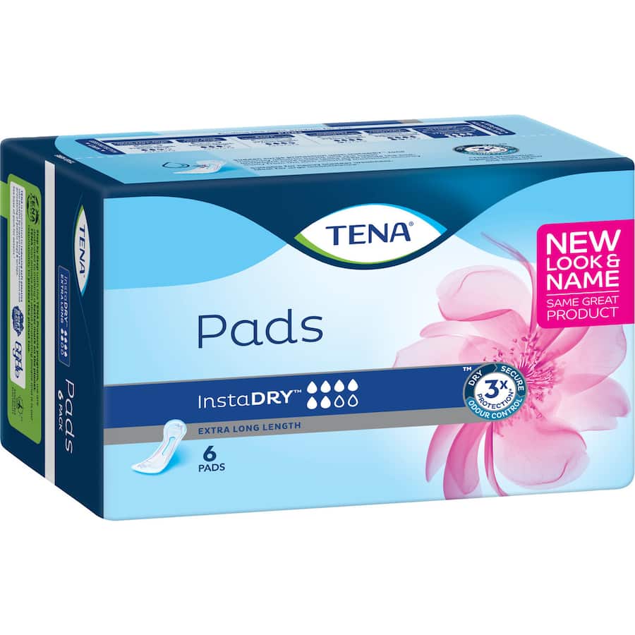 Tena Womens Continence Pads Maxi Pads Instadry 6pack