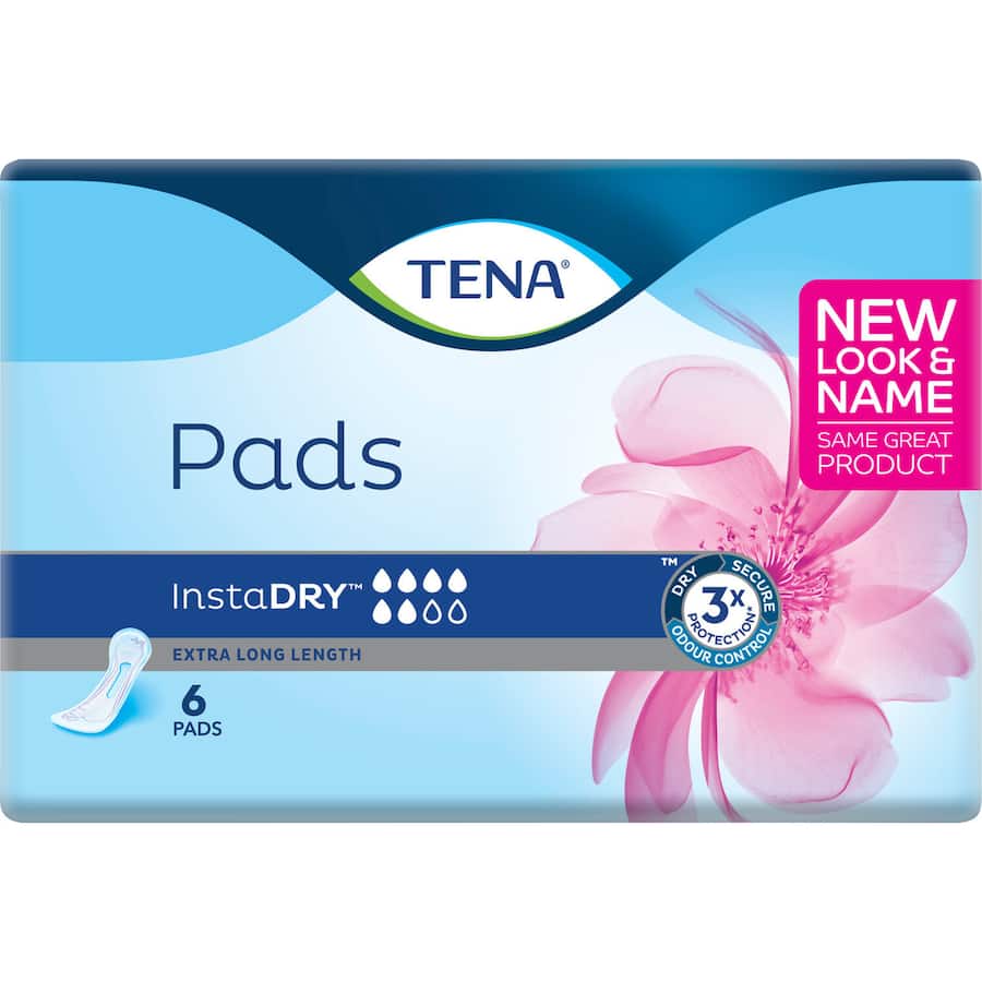 Tena Womens Continence Pads Maxi Pads Instadry 6pack