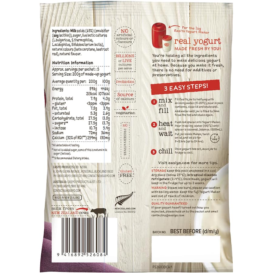 Easiyo Yoghurt Base Greek Style Passionfruit Sachet 230g