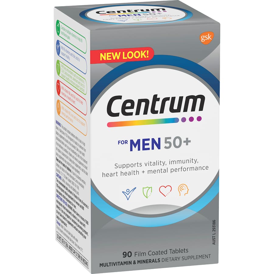 Centrum For Men 50+ Daily Multivitamin Supplements Tablets 90pack