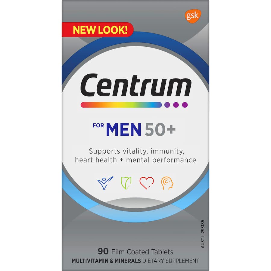 Centrum For Men 50+ Daily Multivitamin Supplements Tablets 90pack