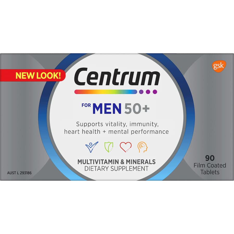 Centrum For Men 50+ Daily Multivitamin Supplements Tablets 90pack