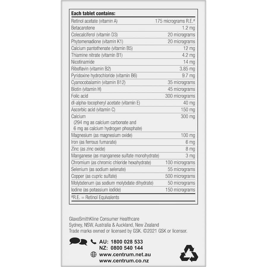 Centrum For Women 50+ Daily Multivitamin Supplements Tablets 90pack