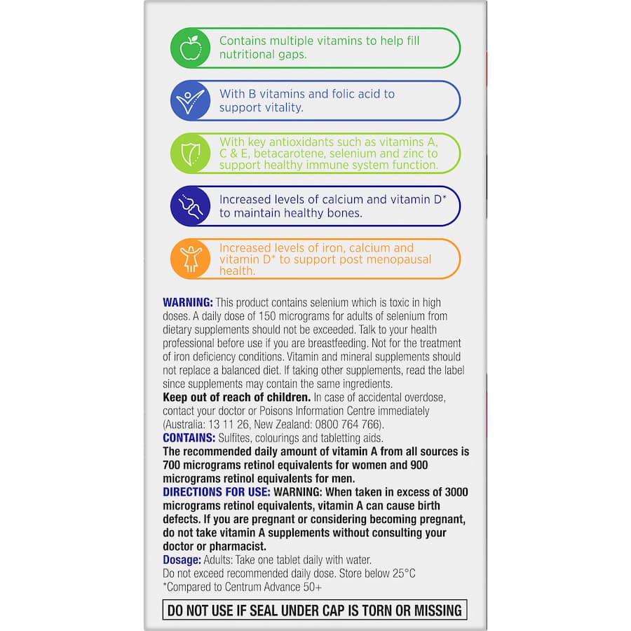 Centrum For Women 50+ Daily Multivitamin Supplements Tablets 90pack