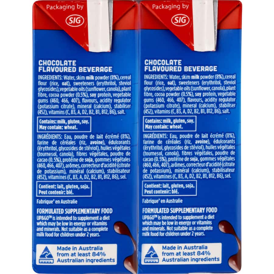 Sanitarium Up & Go Liquid Breakfast Chocolate No Added Sugar 6pk 250mL