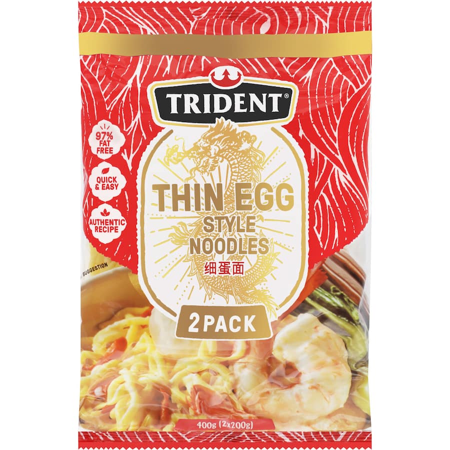 Trident Egg Noodles Thin 2pk 400g