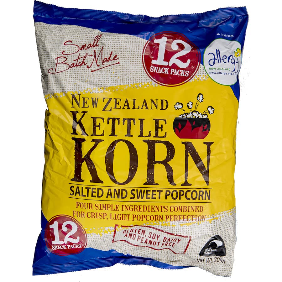 NZ Kettle Korn Popcorn 204g Multipack 12pack