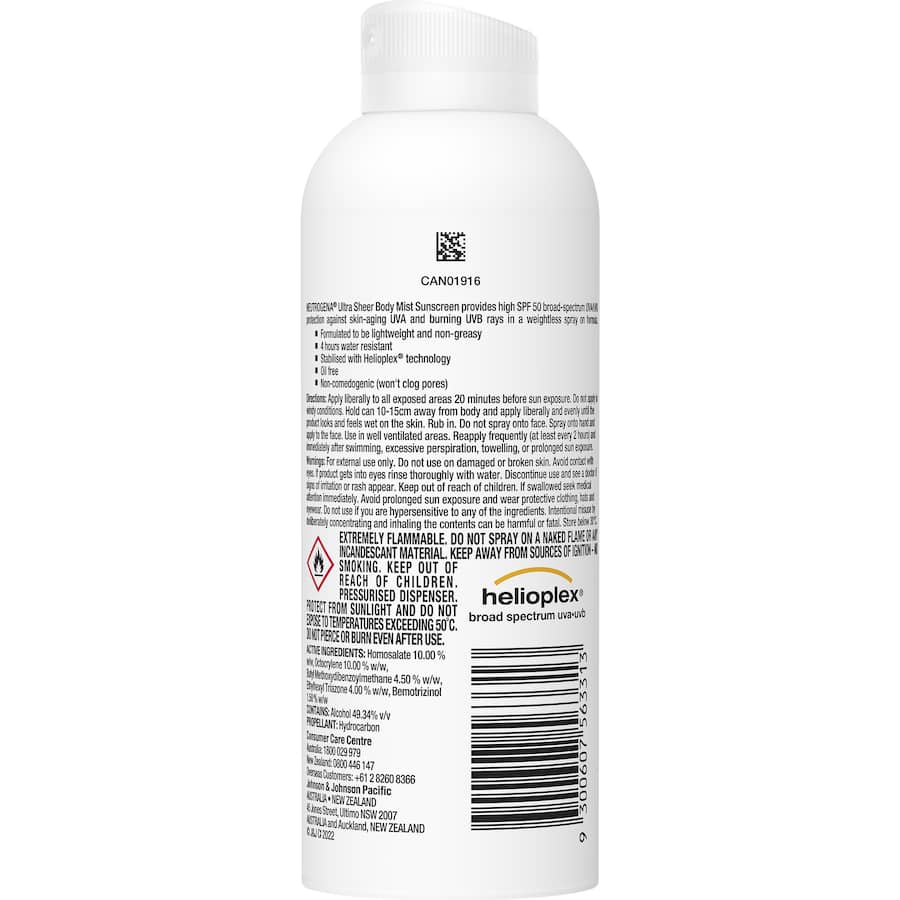Neutrogena Ultra Sheer Sunscreen Mist Spf 50+ 140g