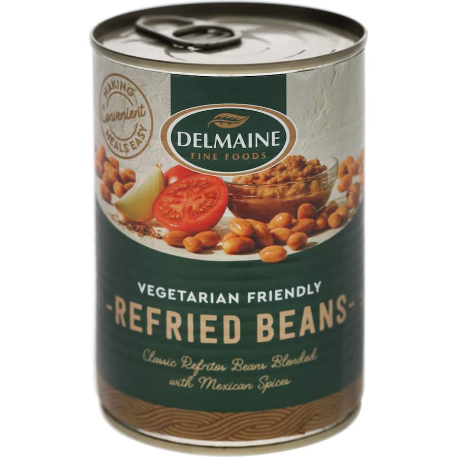 Delmaine Beans Refried Can 420g