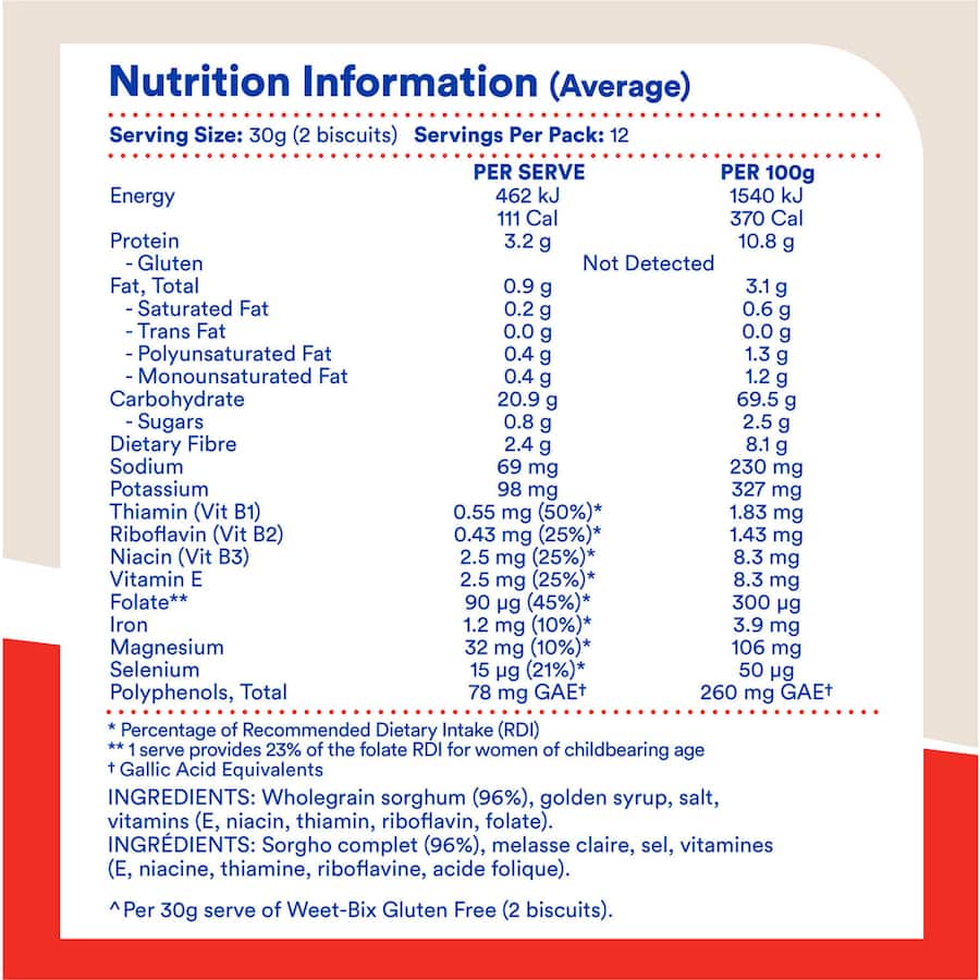Sanitarium Weet-bix Gluten Free Breakfast Cereal 375g