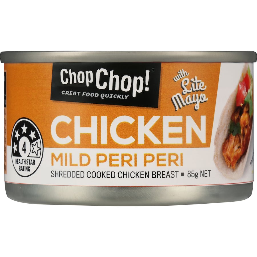 Chop Chop Canned Chicken Mild Peri Peri Lite Mayo Tear tab can 85g