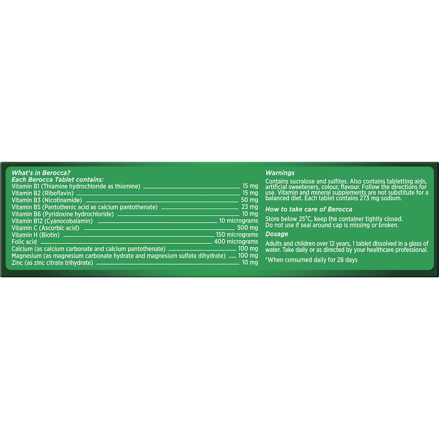 Berocca Performance Effervescent Energy Vitamin C Mango & Orange Pack 15 tabLets