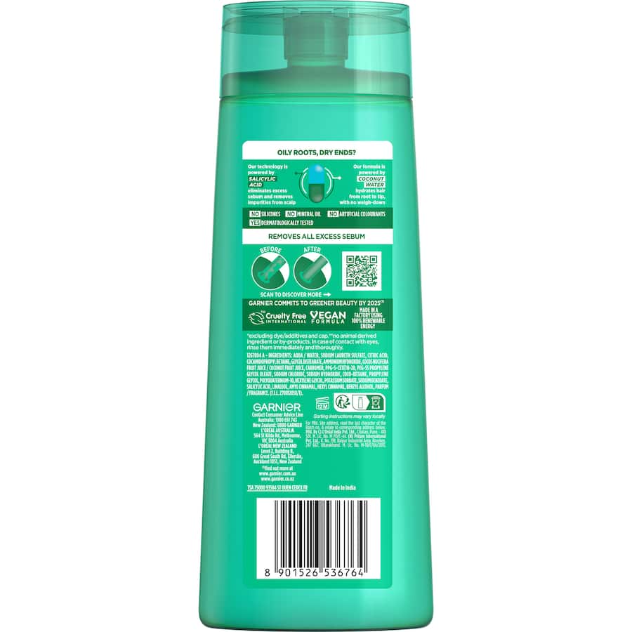 Garnier Fructis Shampoo Coconut Water 315mL