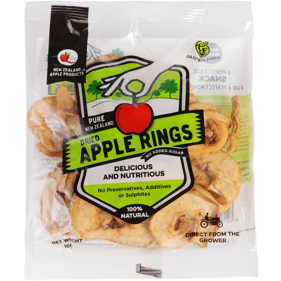 NZ Dried Apple Rings 100g