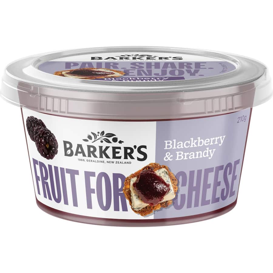 Barkers Fruit For Cheese Fruit Paste Blackberry & Brandy 210g