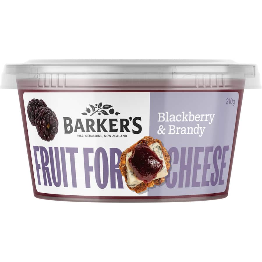 Barkers Fruit For Cheese Fruit Paste Blackberry & Brandy 210g